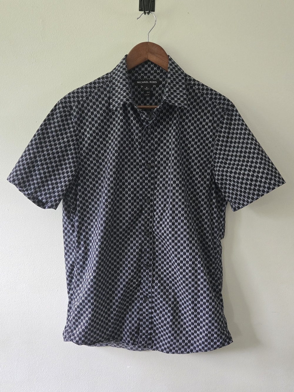Michael Kors Men's Geometric Short Sleeve Shirt Medium